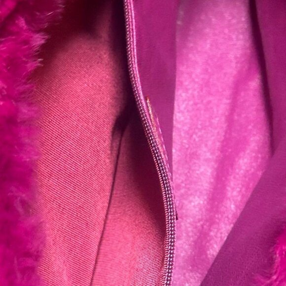 Authentic CHANEL CC Vintage Rabbit Fur Hot Pink Purse Chain Shoulder Bag Y2K - Picture 9 of 13